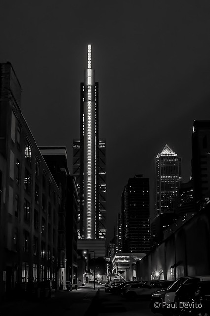 Towering in black and white