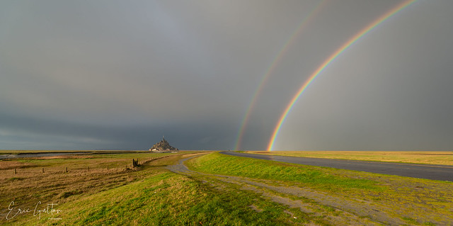 Double-Rainbow after a storm at the Saint Michael’s Mount, Normandy, France