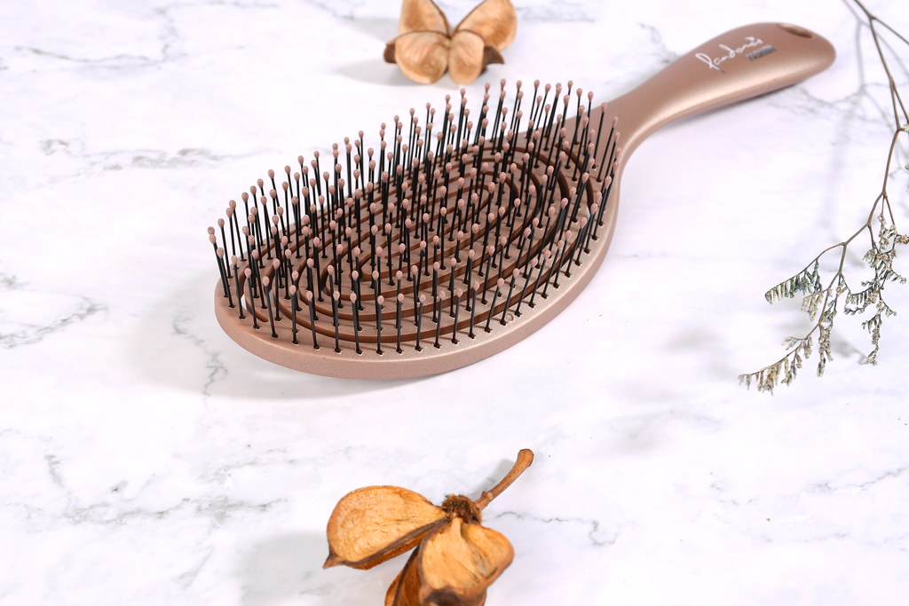 Lasen3D elastic anti-tangle comb (mocha Brown) | Pandora's beauty box - Makeup Brushes - Plastic