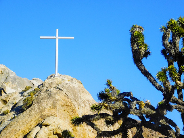 Mojave Cross with Joshua Tree