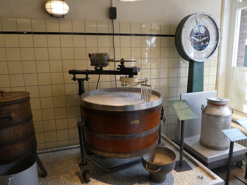 Old cheese making methods on display at the Cheese Factory, Volendam