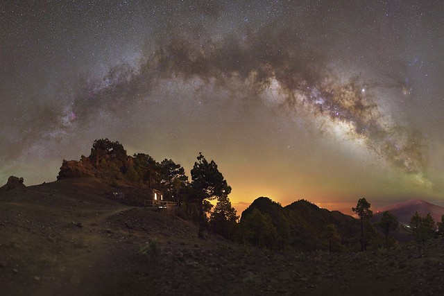 Milky Way Panorama at Refugio Punta de los Roques / La Palma