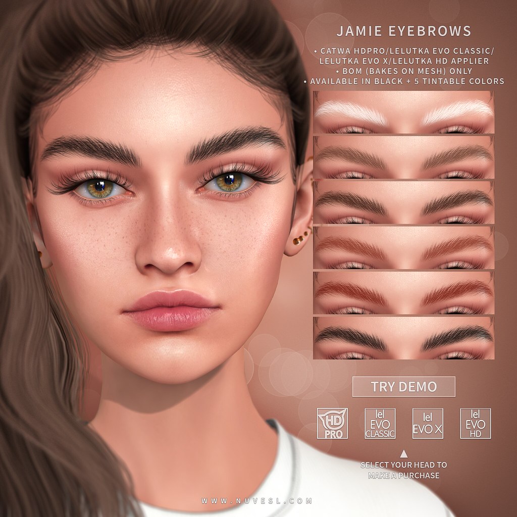 Jamie eyebrows – Catwa HDPRO/Lelutka Evo Classic/Lelutka Evo X/Lelutka Evo HD applier