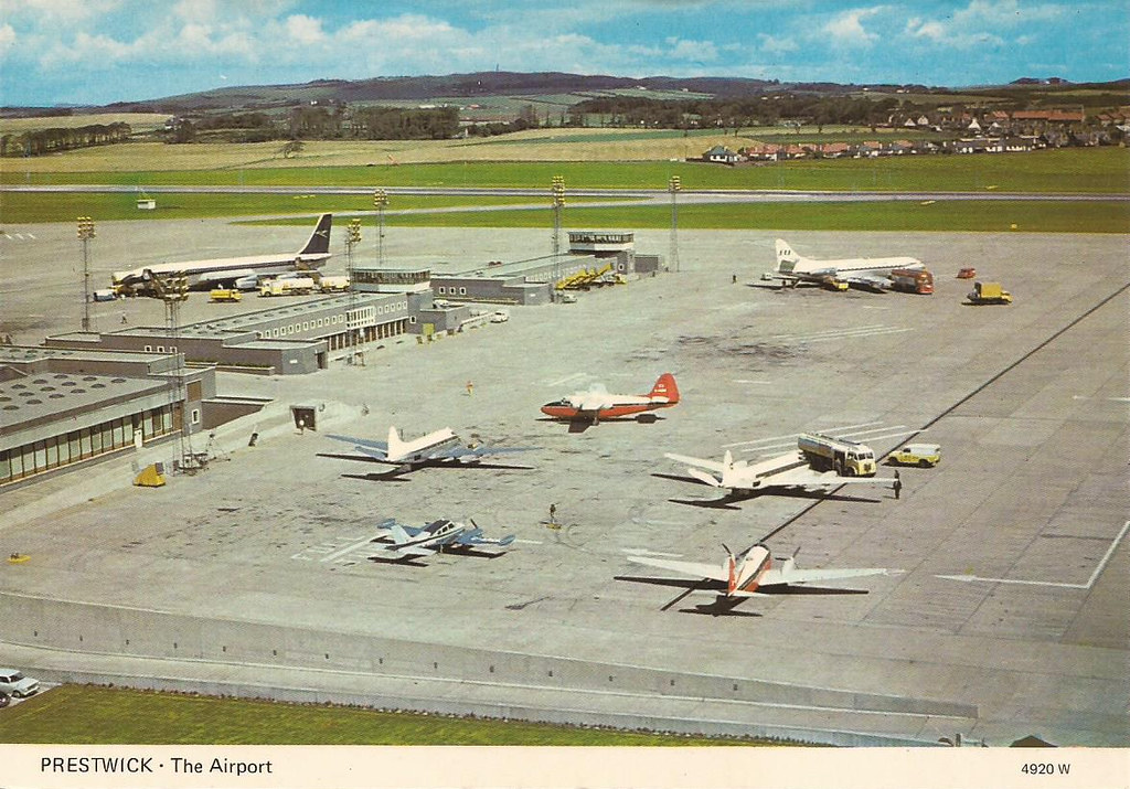 Prestwick Airport (PIK) postcard - 1960's