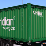 Viridian Glass, leased from CIMC (Lightly used livery) -  20ft Open Top container