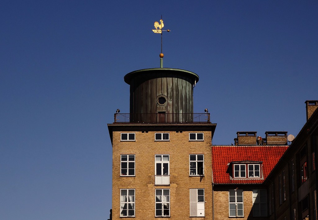The golden rooster (1938) on top of the hospital water tower - Gentofte Hospital (1927+) - Zealand - Denmark