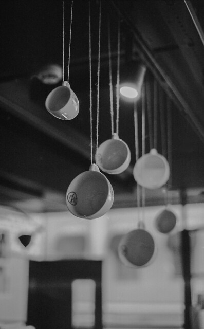 Analog pic: Coffee break, and I wonder a little about this decoration in the café