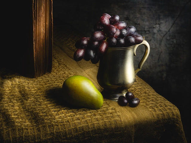 still life with pear and grapes...0455