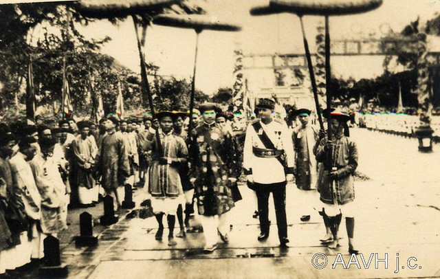 Annam, Song Cau, 1933 – Arrivée du roi en visite officielle