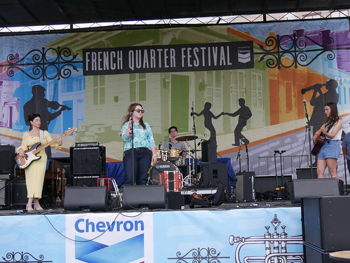 Babineaux Sisters Band at French Quarter Fest Day 1 - April 21, 2022. Photo by Louis Crispino.