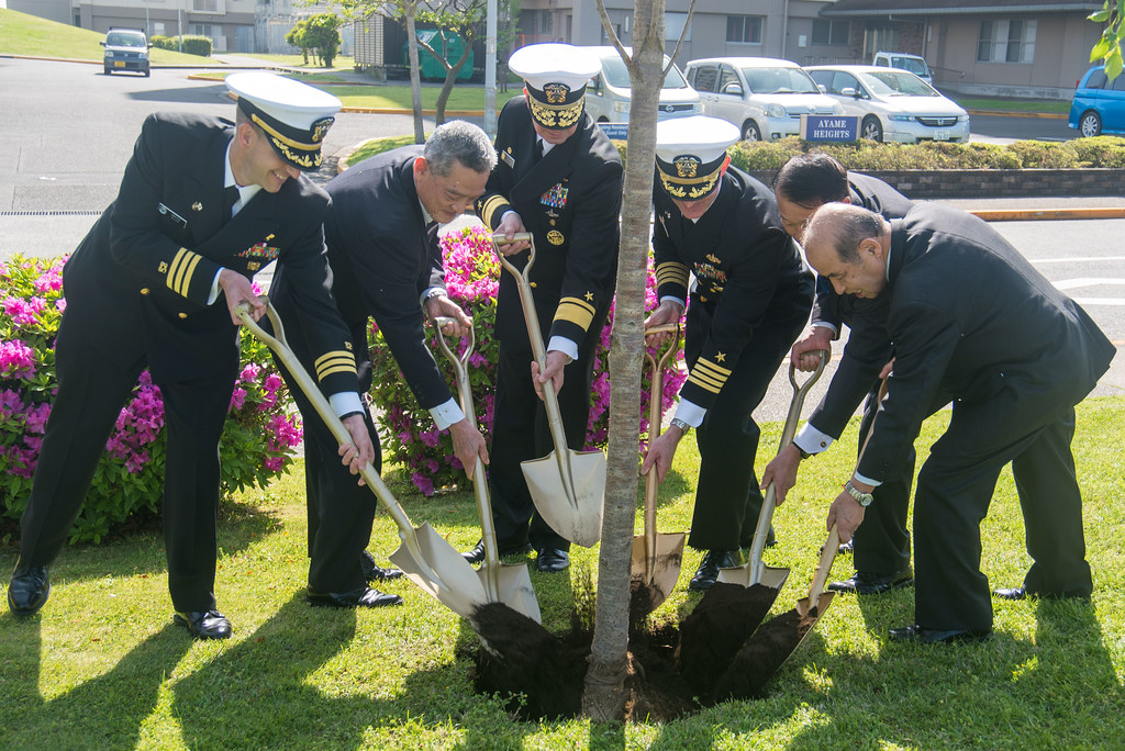 Fleet Activities Yokosuka celebrates Earth Day by planting trees.