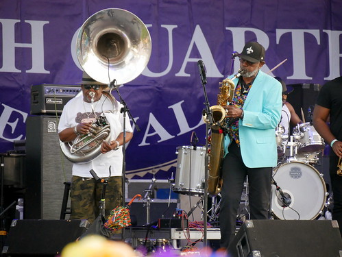 Dirty Dozen Brass Band at French Quarter Fest - April 21, 2022. Photo by Louis Crispino.