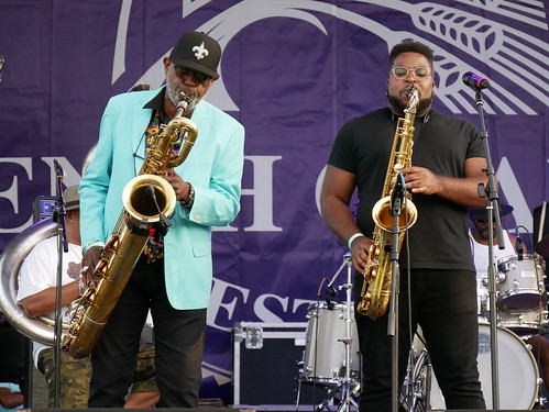 Dirty Dozen Brass Band at French Quarter Fest - April 21, 2022. Photo by Louis Crispino.
