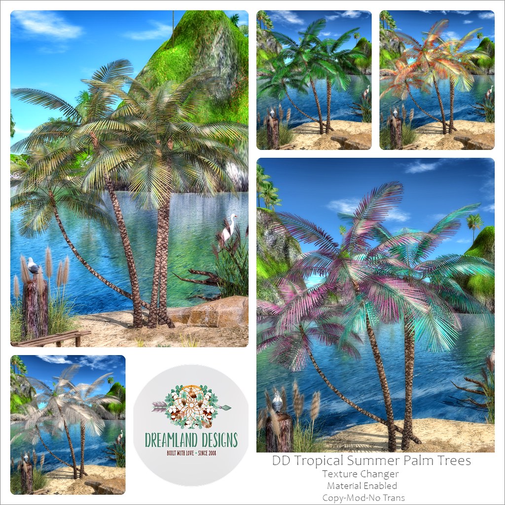 DD Tropical Summer Palm Trees AD Collage