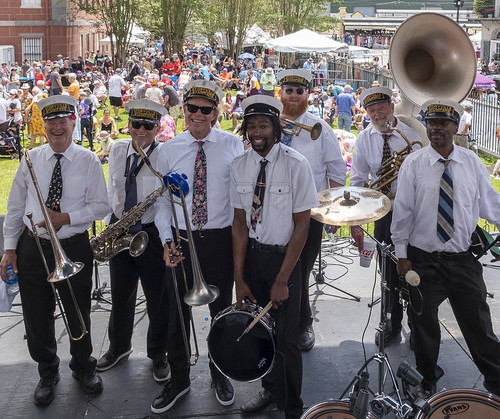 Storyville Stompers at French Quarter Fest - April 23, 2022. Photo by Marc PoKempner.
