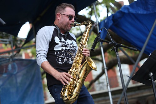 Eric Traub Legacy Band at French Quarter Fest 2022. Photo by Michele Goldfarb.