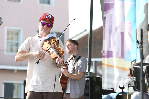 Louis Michot of Lost Bayou Ramblers at French Quarter Fest 2022. Photo by Michele Goldfarb.