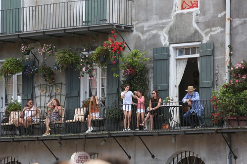 Balcony across Barracks by New Orleans Jazz Museum during French Quarter Fest 2022. Photo by Michele Goldfarb.