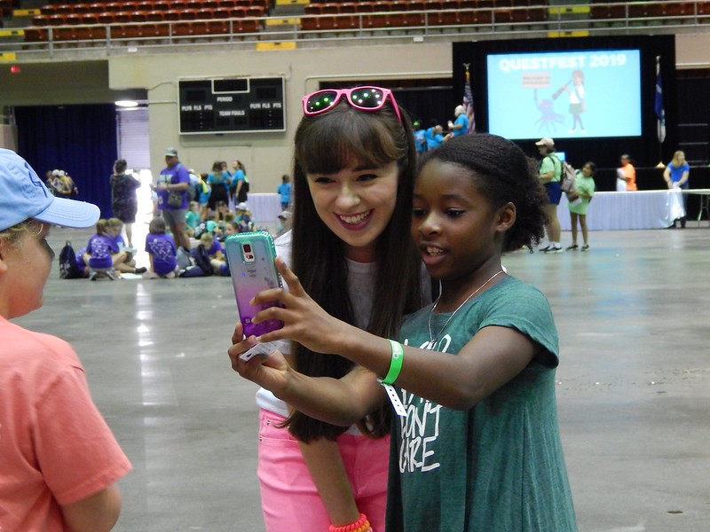 Kristina Lachaga taking selfies at Girl Scout QuestFest - Savannah, GA