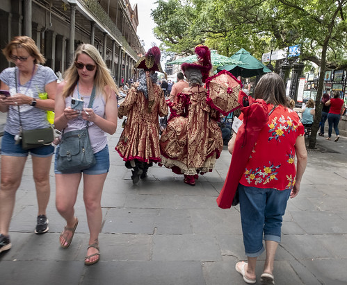 Never know who you'll see walking through Jackson Square... French Quarter Fest 2022. Photo by Marc PoKempner.