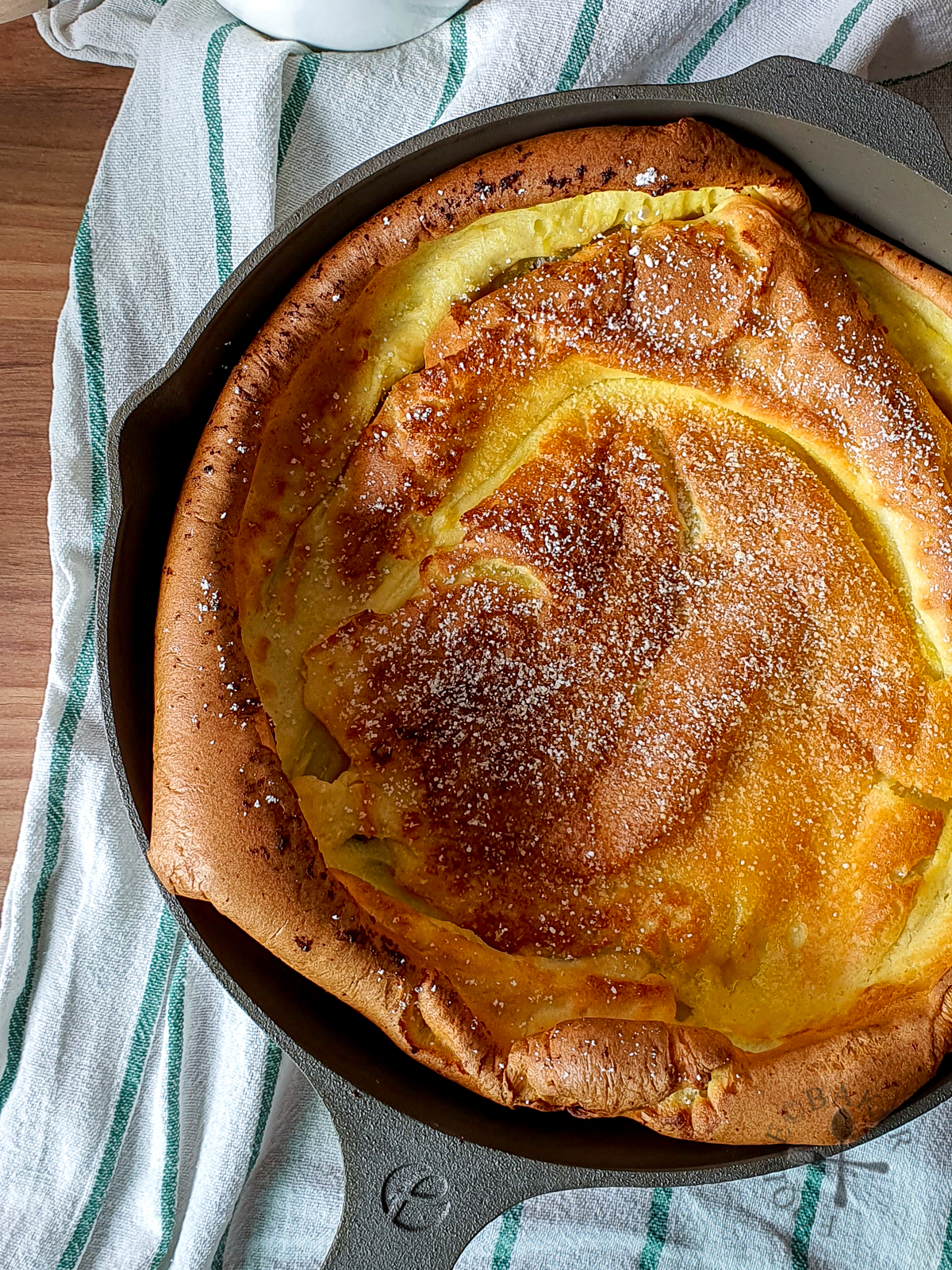 Dutch Baby Pancake (plain with a dust of icing sugar)