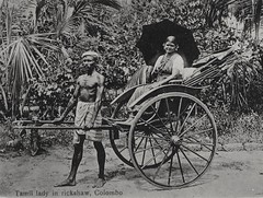 Tamil lady in rickshaw, Colombo