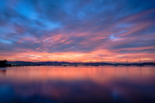 Sunrise over Sandy Bay in Hobart, Tasmania, Australia