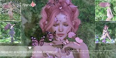 Fireheart Beauty Poses and Pink Butterflies