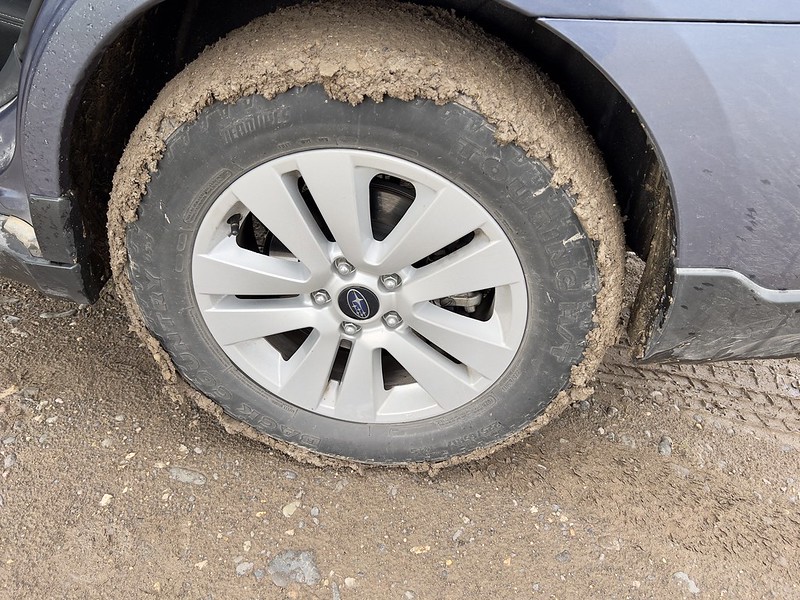Muddy tires