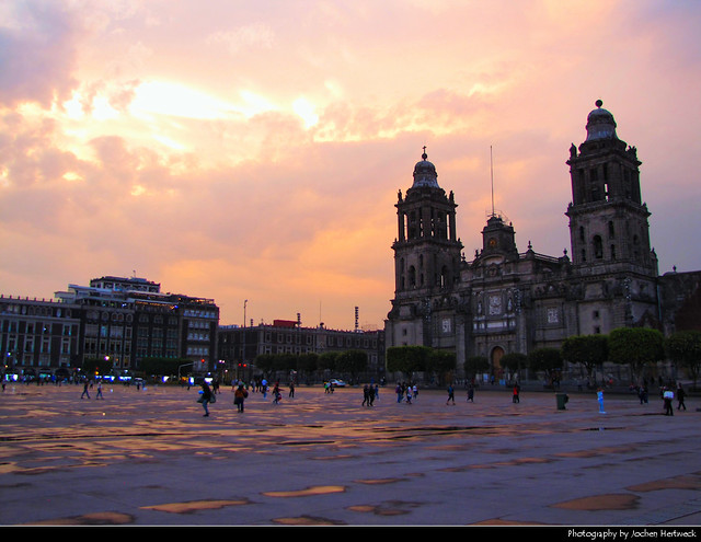 Zócalo at Sunset, Mexico City, Mexico