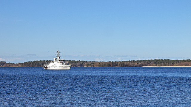 The Clearance Diver ship HMS Spårö of the Swedish Navy, in Lambar Bay in Stockholm