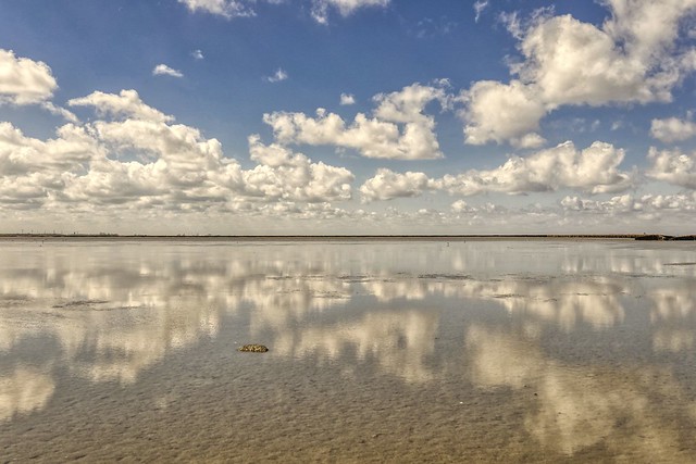 Beautiful clouds at  the wadden sea