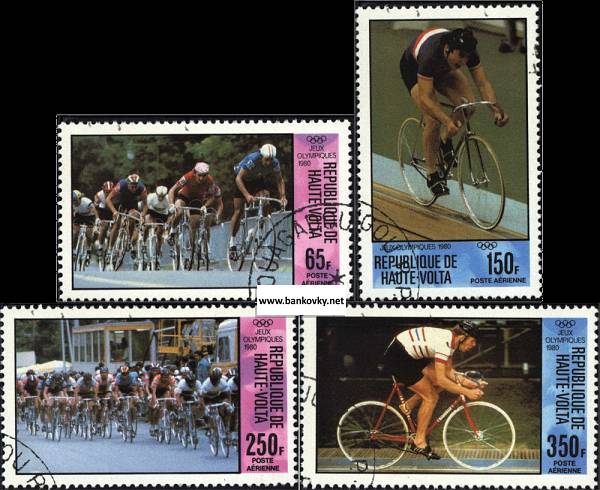 Známky Horná Volta 1980 LOH cyklistika ner. séria MNH