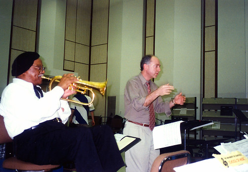 Clark Terry in rehearsal with Mike Tracy