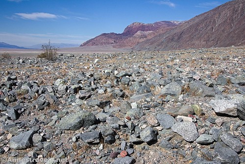 Rocks and views of the Black Mountains along the Willow Canyon Trail, Death Valley National Park, California