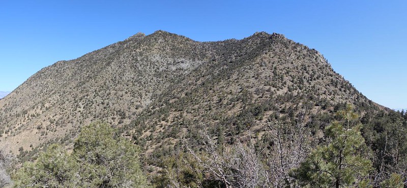 Panorama view north of Mount Jenkins (7921 feet elevation) from the PCT north of Walker Pass
