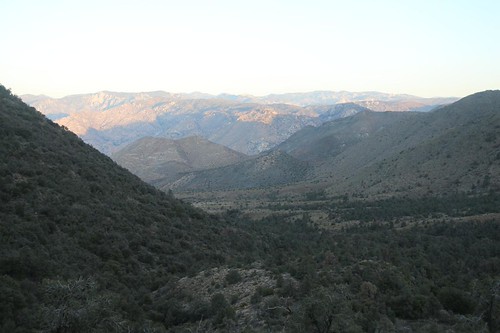 0943 Looking back down into Cow Canyon at sunrise from the PCT - my campsite at Joshua Tree Spring was down there by _JFR_, camping hiking backpacking sequoianationalforest pct pacificcresttrail owenspeakwilderness cowcanyon