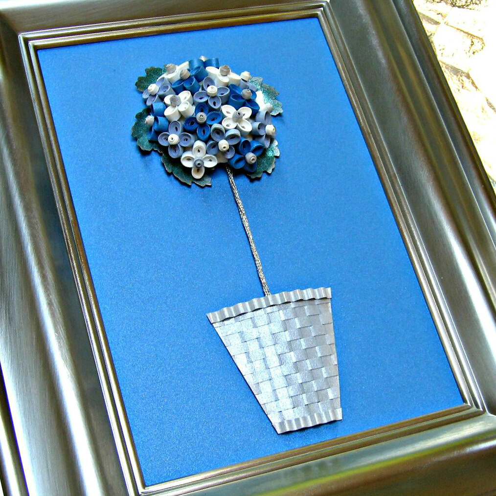 Framed, Quilled Topiary