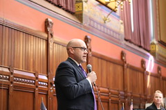 Rep. Carney debates legislation on the House of Representatives during session.