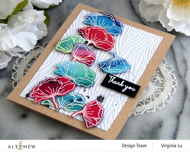 Altenew-Wavy Blooms Stamp & Die Bundle-Tree Bark 3D Embossing Folder-Alcohol Ink Background Paper Pad-002