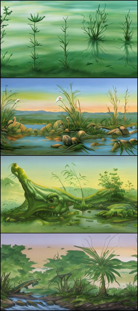 'a cartoon of a swamp' ruDALL-E Aspect Ratio Text-to-Image