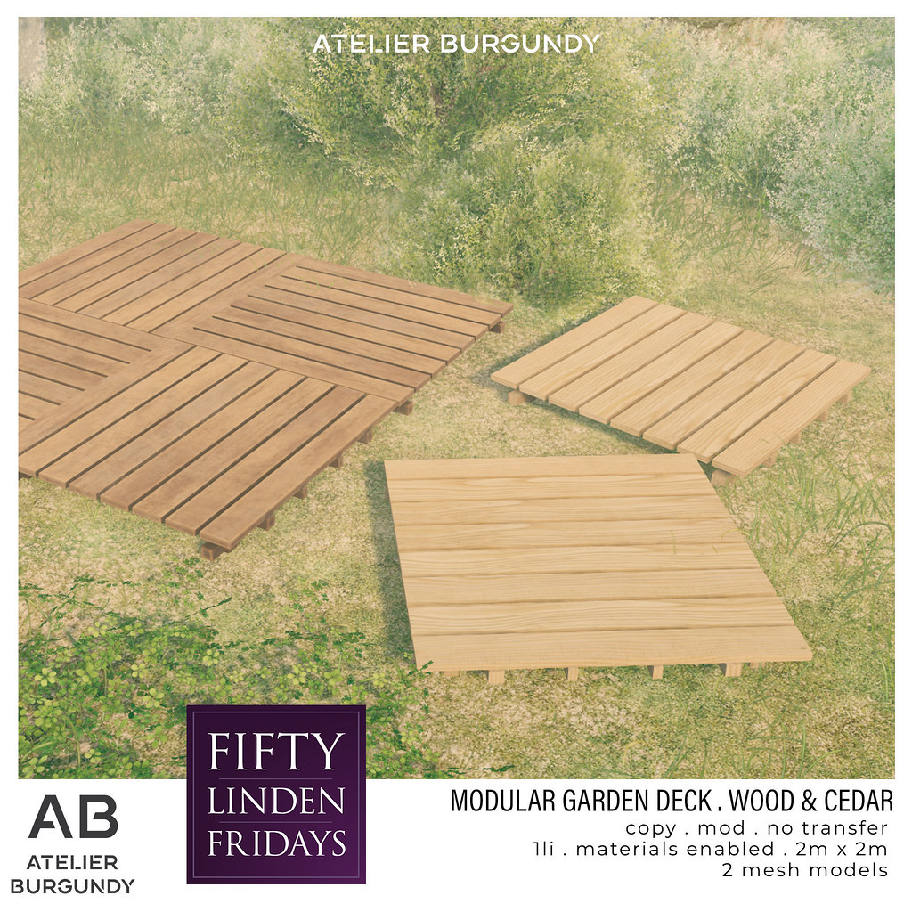 Atelier Burgundy . Modular Garden Deck Wood FLF