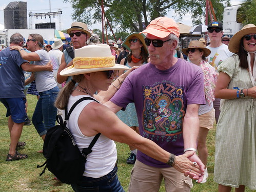 Dancing to Rosie Ledet at Day 1 of Jazz Fest - April 29, 2022. Photo by Louis Crispino.