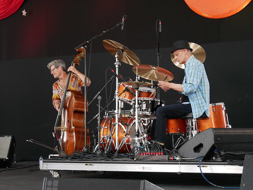 James Singleton and Johnny Vidacovich with Astral Project on Day 1 of Jazz Fest - April 29, 2022. Photo by Louis Crispino.