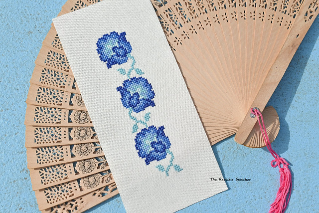 Blue Floral Cross Stitch