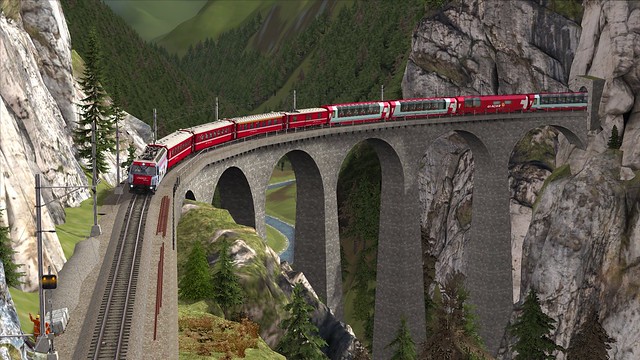 RhB GE 4/4 iii 650 Glacier Express on Landwasser Viadukt