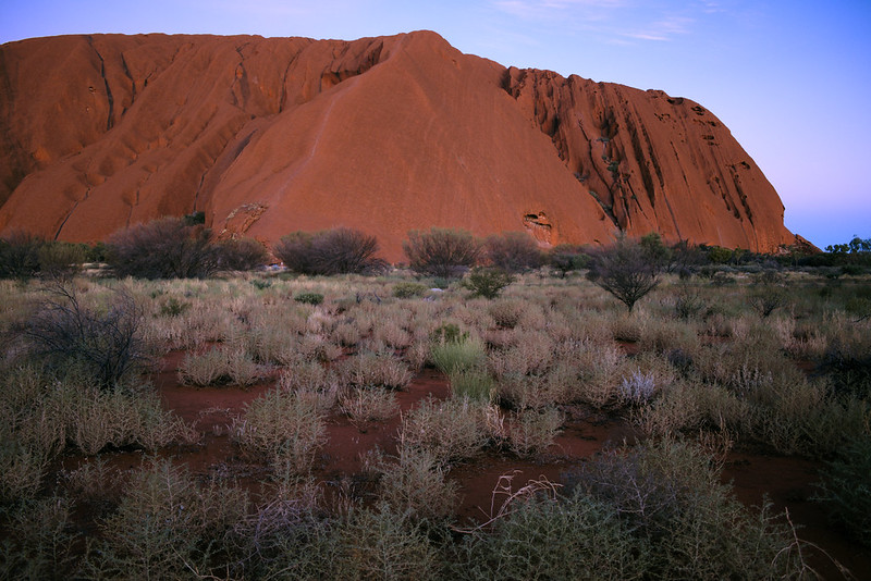Uluṟu just after sunset