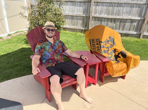 Adam Goldfarb listening at home in Buffalo, NY for the first weekend of Jazz Fest 2022. Member-submitted photo