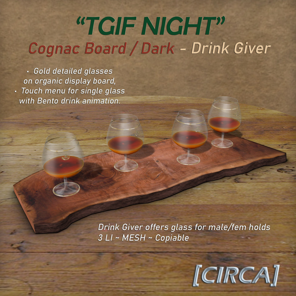 [CIRCA] – "TGIF Night" Cognac Board – Dark
