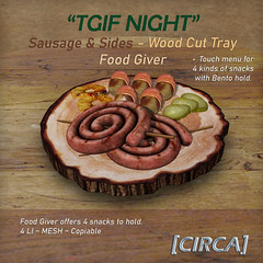 [CIRCA] - "TGIF Night" Sausage & Sides - Wood Cut Tray